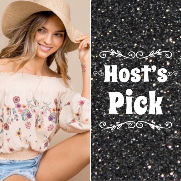 MainStrip Tops - BRAND NEW Floral Embroidered Shirt